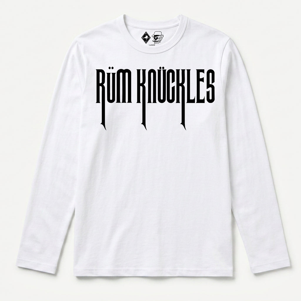 RUM KNUCKLES RK CREW Long Sleeve Tee - White - front