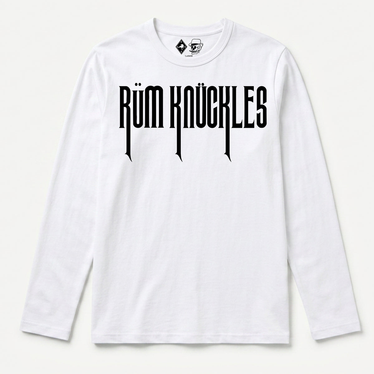 RUM KNUCKLES RK CREW Long Sleeve Tee - White - front
