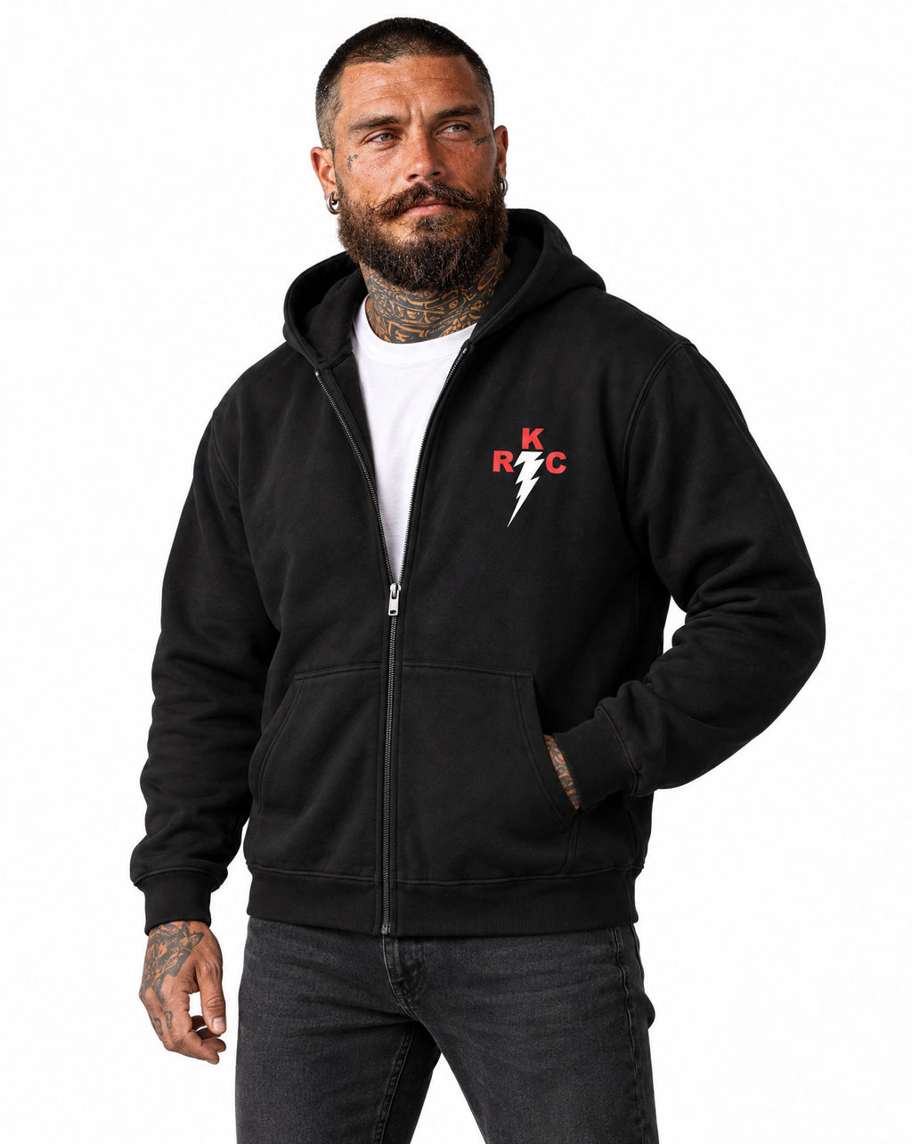 RUM KNUCKLES RKC Zip Hoodie - Black - model front