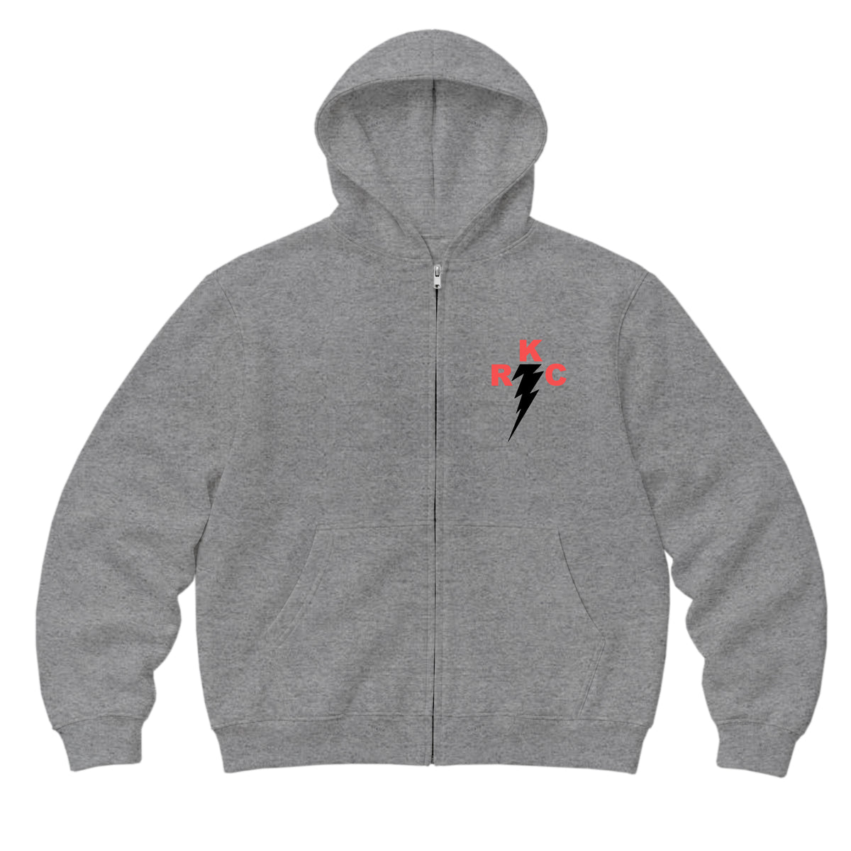 RUM KNUCKLES RKC Zip Hoodie - Heather Grey - front