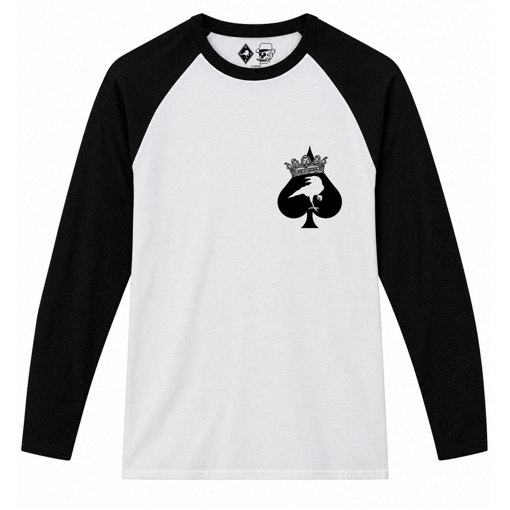 RUM KNUCKLES SPECIAL OPS Baseball Tee - White/Black - front