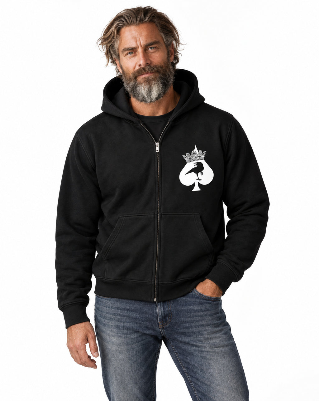 RUM KNUCKLES SPECIAL OPS Zip Hoodie - Black - model front