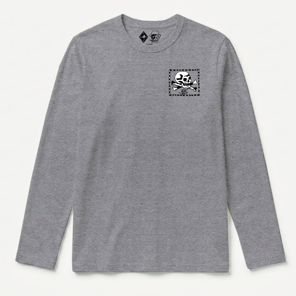 RUM KNUCKLES FLAG Long Sleeve Tee - Heather Grey - front