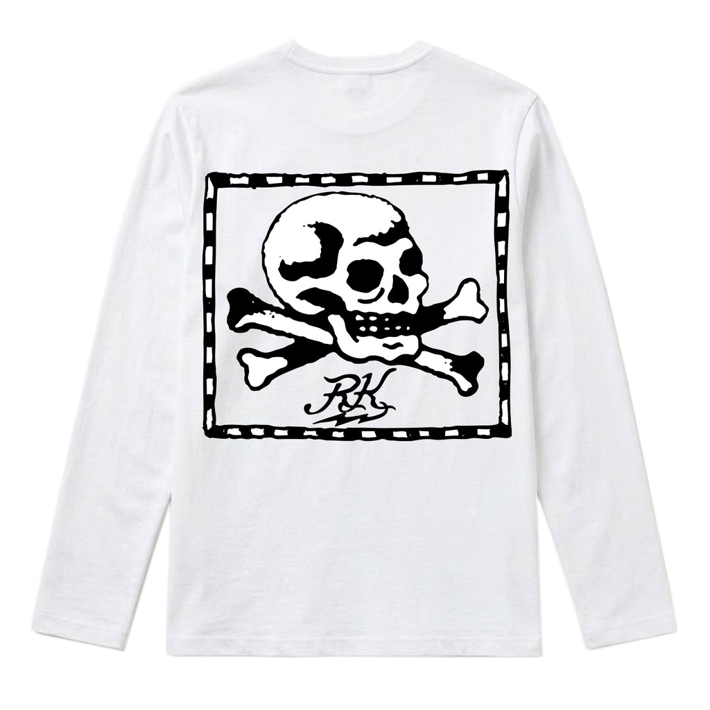 RUM KNUCKLES FLAG Long Sleeve Tee - White - back