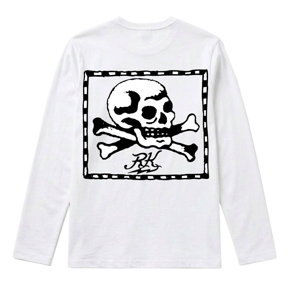 RUM KNUCKLES FLAG Long Sleeve Tee - White - back