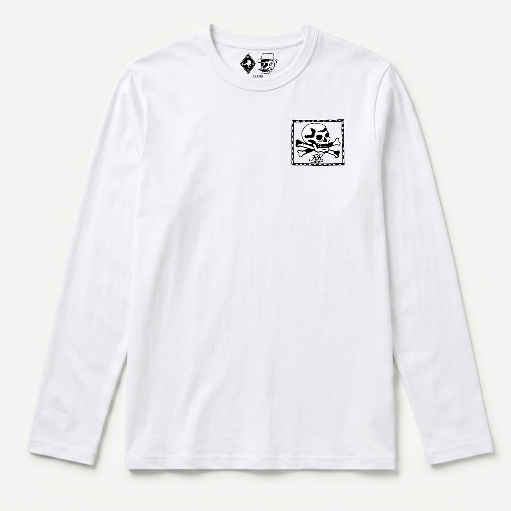 RUM KNUCKLES FLAG Long Sleeve Tee - White - front