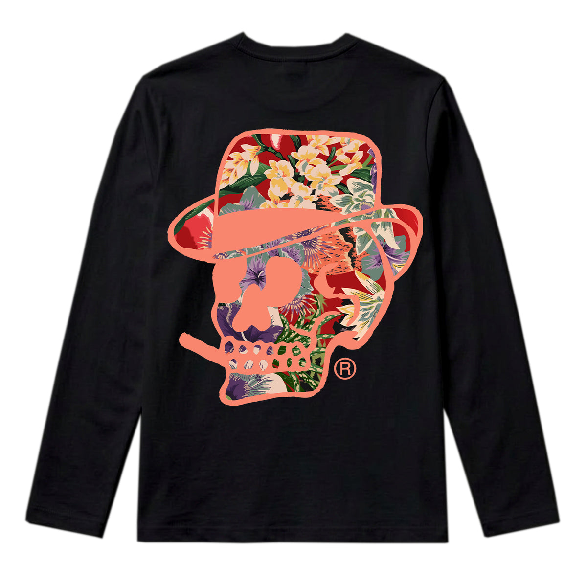 RUM KNUCKLES HAWAIIAN Long Sleeve Tee - Black - back