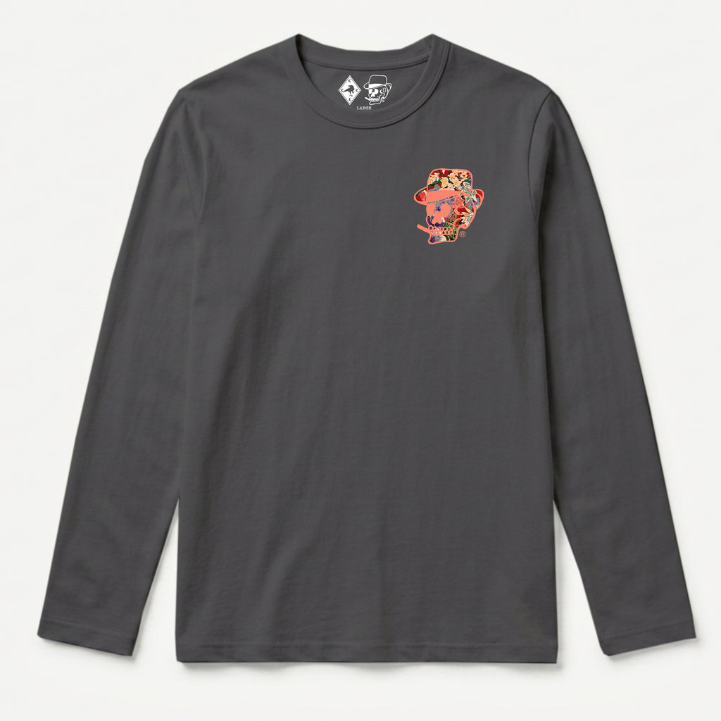RUM KNUCKLES HAWAIIAN Long Sleeve Tee - Charcoal - front