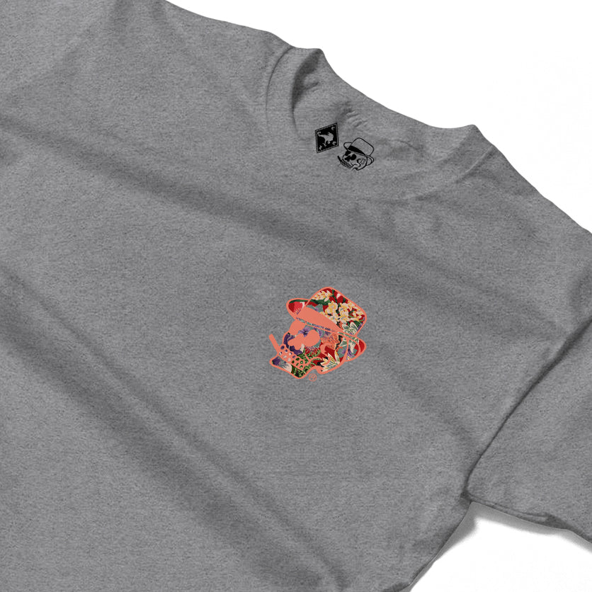 RUM KNUCKLES HAWAIIAN Long Sleeve Tee - Heather Grey - detail