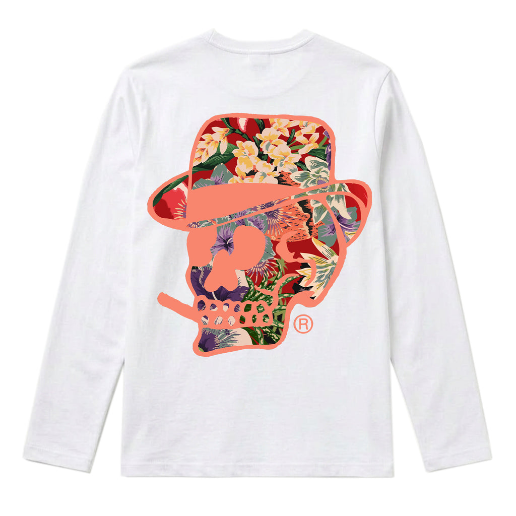 RUM KNUCKLES HAWAIIAN Long Sleeve Tee - White - back