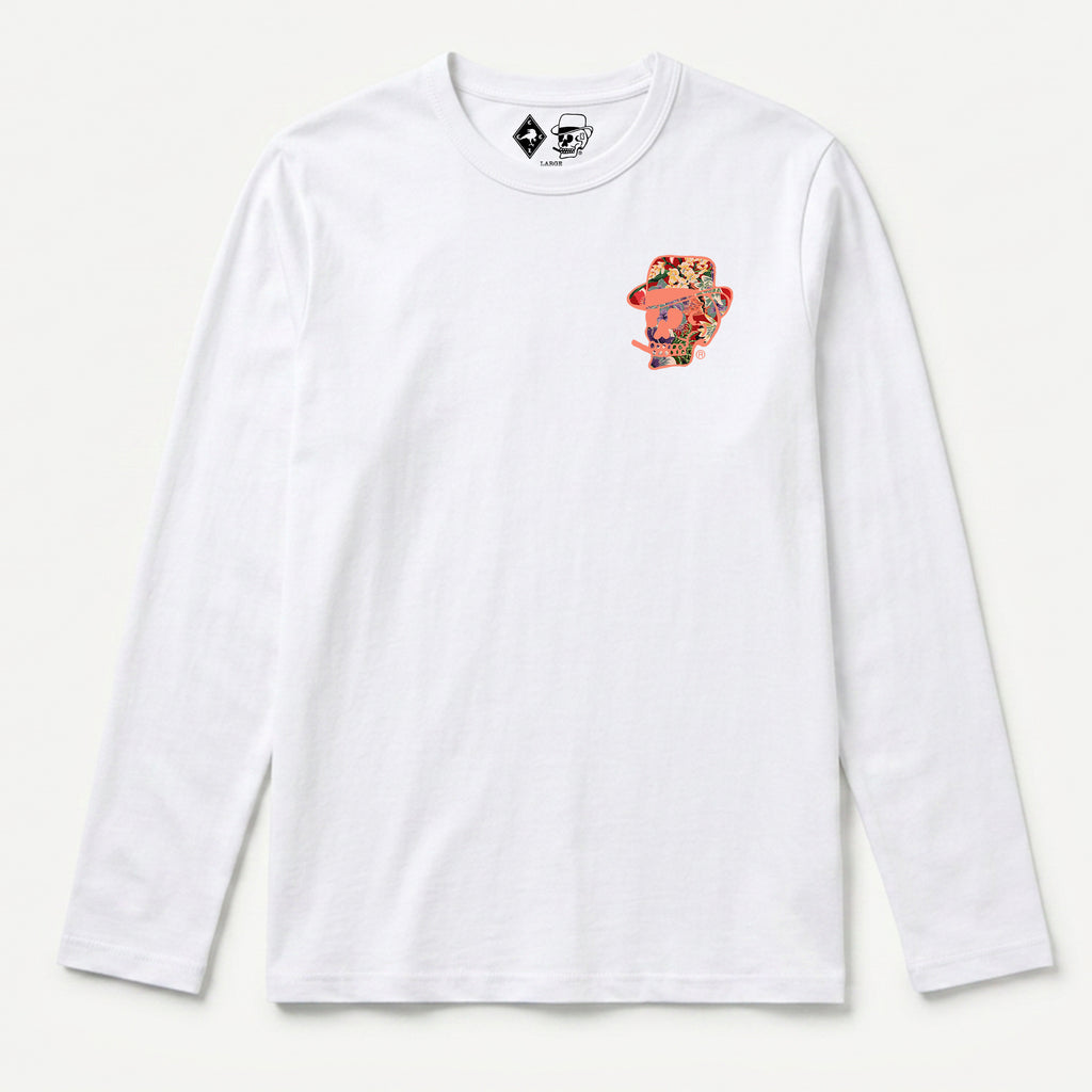 RUM KNUCKLES HAWAIIAN Long Sleeve Tee - White - front
