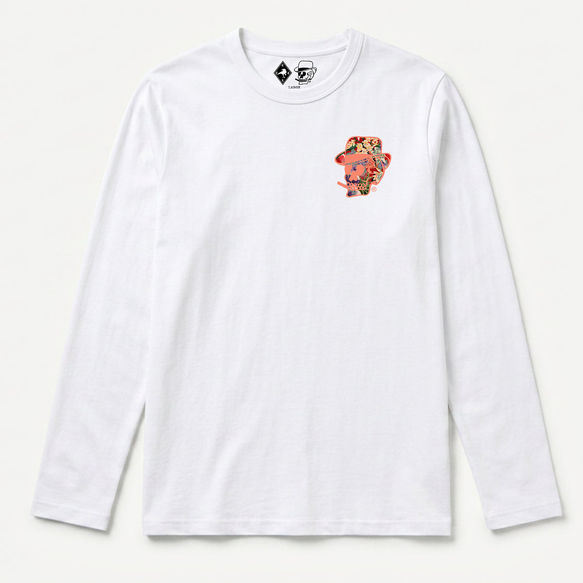 RUM KNUCKLES HAWAIIAN Long Sleeve Tee - White - front