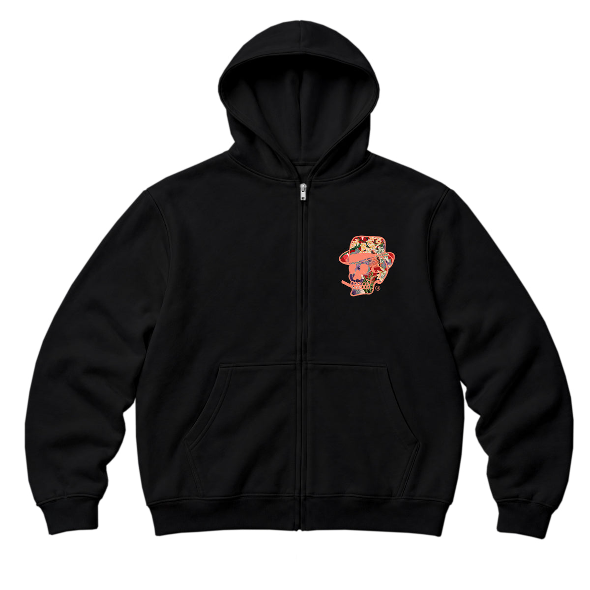 RUM KNUCKLES HAWAIIAN Zip Hoodie - Black - front