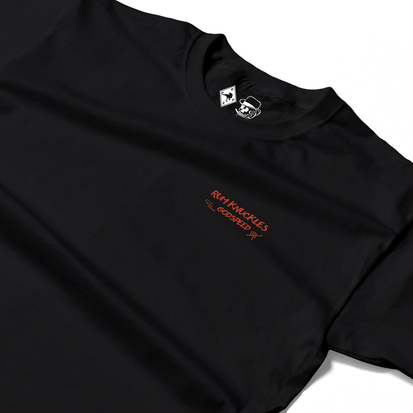 RUM KNUCKLES MC BANDANA Long Sleeve Tee - Black - detail