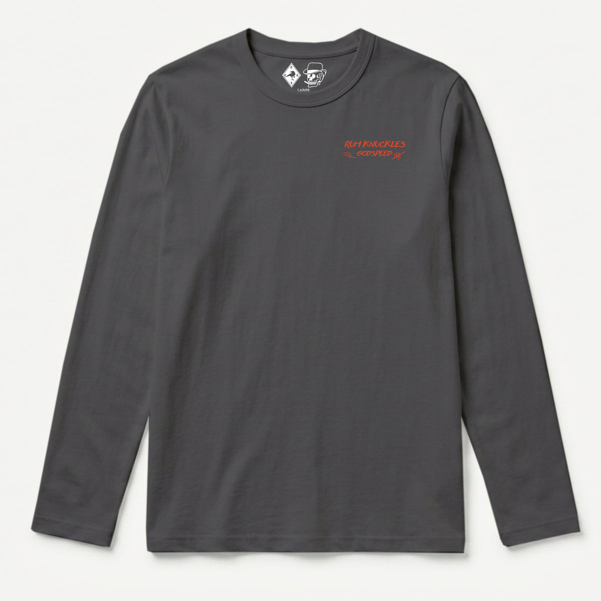 RUM KNUCKLES MC BANDANA Long Sleeve Tee - Charcoal - front