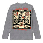 RUM KNUCKLES MC BANDANA Long Sleeve Tee - Heather Grey - back