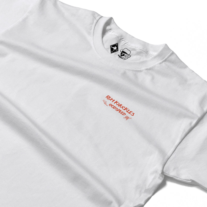 RUM KNUCKLES MC BANDANA Long Sleeve Tee - White - detail