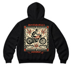 RUM KNUCKLES MC BANDANA Zip Hoodie - Black - back
