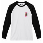 RUM KNUCKLES PARADISE SKULLS Baseball Tee - White/Black - front