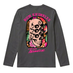 RUM KNUCKLES PARADISE SKULLS Long Sleeve Tee - Charcoal - back
