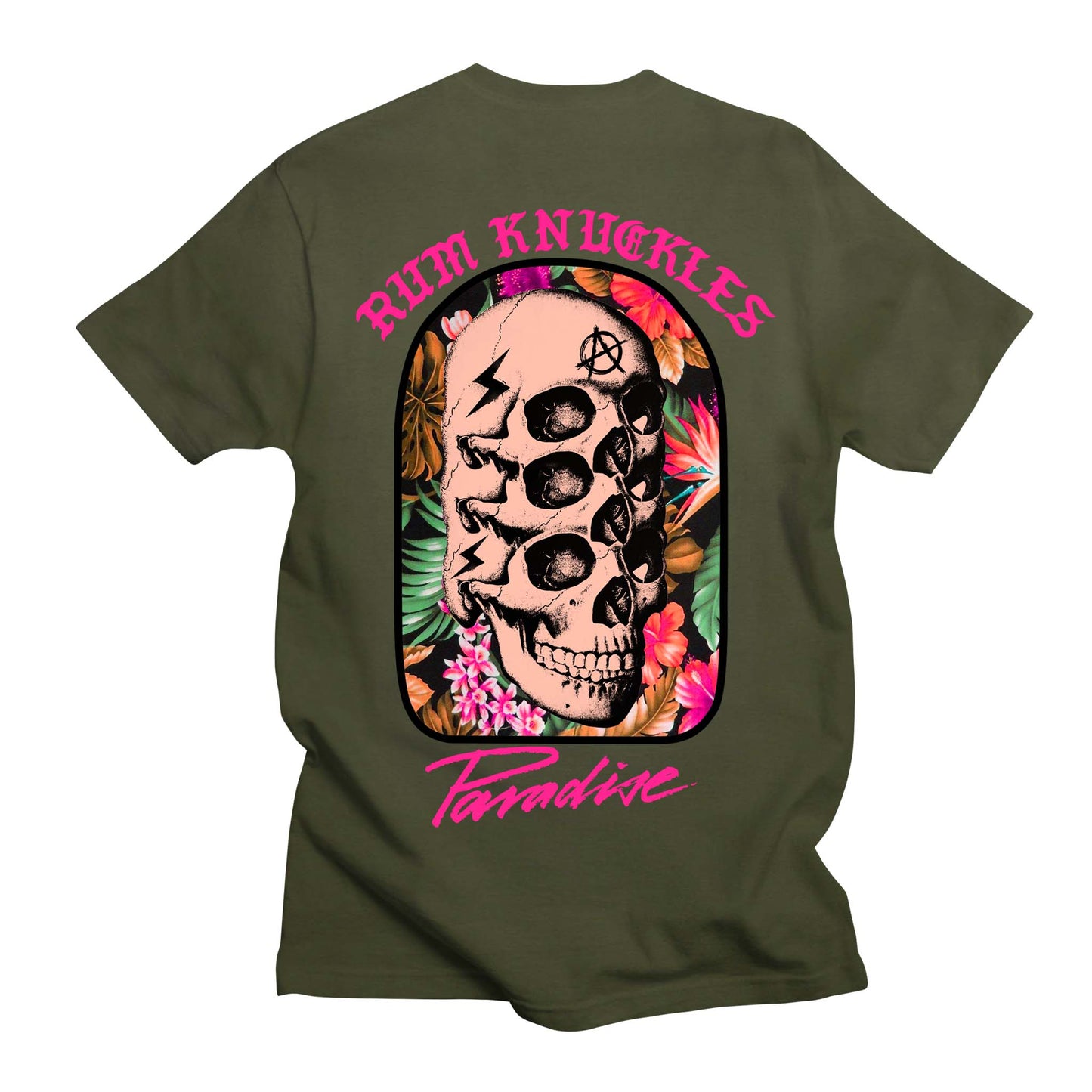RUM KNUCKLES PARADISE SKULLS T-SHIRT
