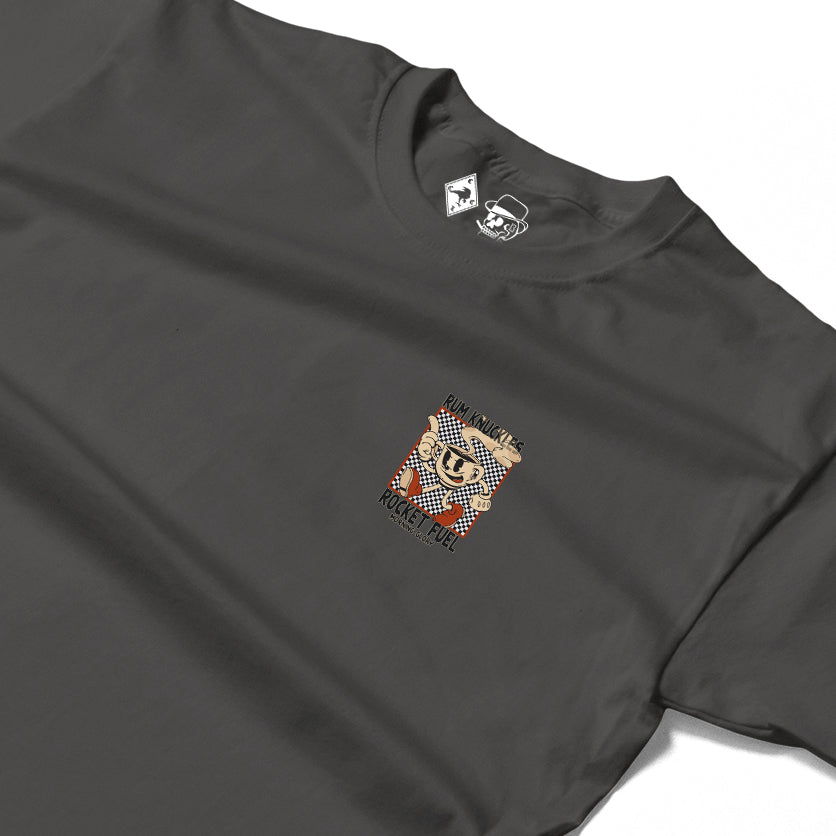 RUM KNUCKLES ROCKET FUEL Long Sleeve Tee - Charcoal - detail