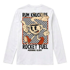 RUM KNUCKLES ROCKET FUEL Long Sleeve Tee - White - back