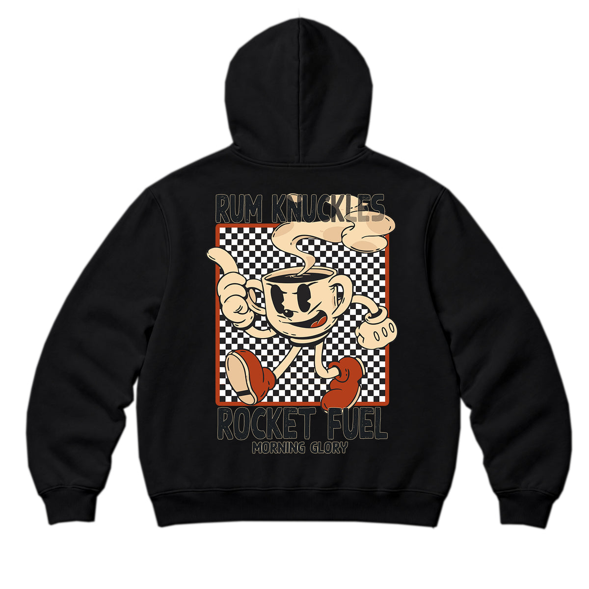 RUM KNUCKLES ROCKET FUEL Zip Hoodie - Black - back