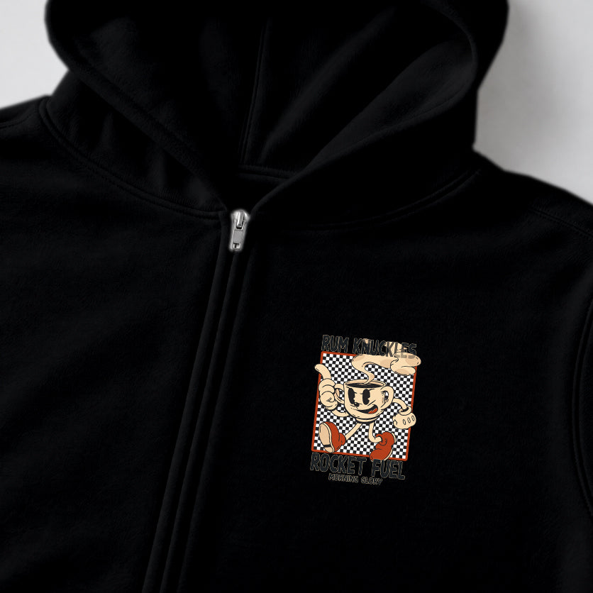 RUM KNUCKLES ROCKET FUEL Zip Hoodie - Black - detail