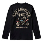 RUM KNUCKLES TRAIL BLAZIN Long Sleeve Tee - Black - back