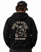 RUM KNUCKLES TRAIL BLAZIN Zip Hoodie - Black - model back