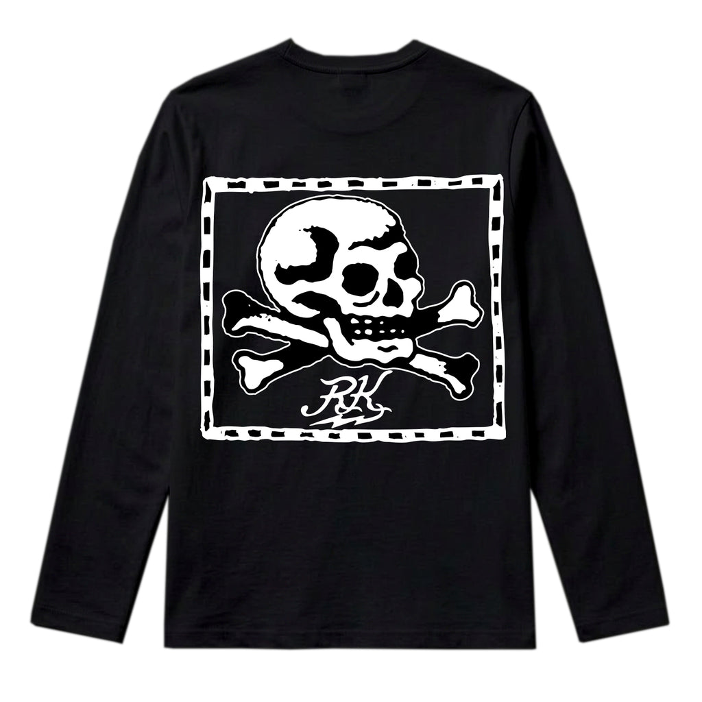 RUM KNUCKLES FLAG Long Sleeve Tee - Black - back