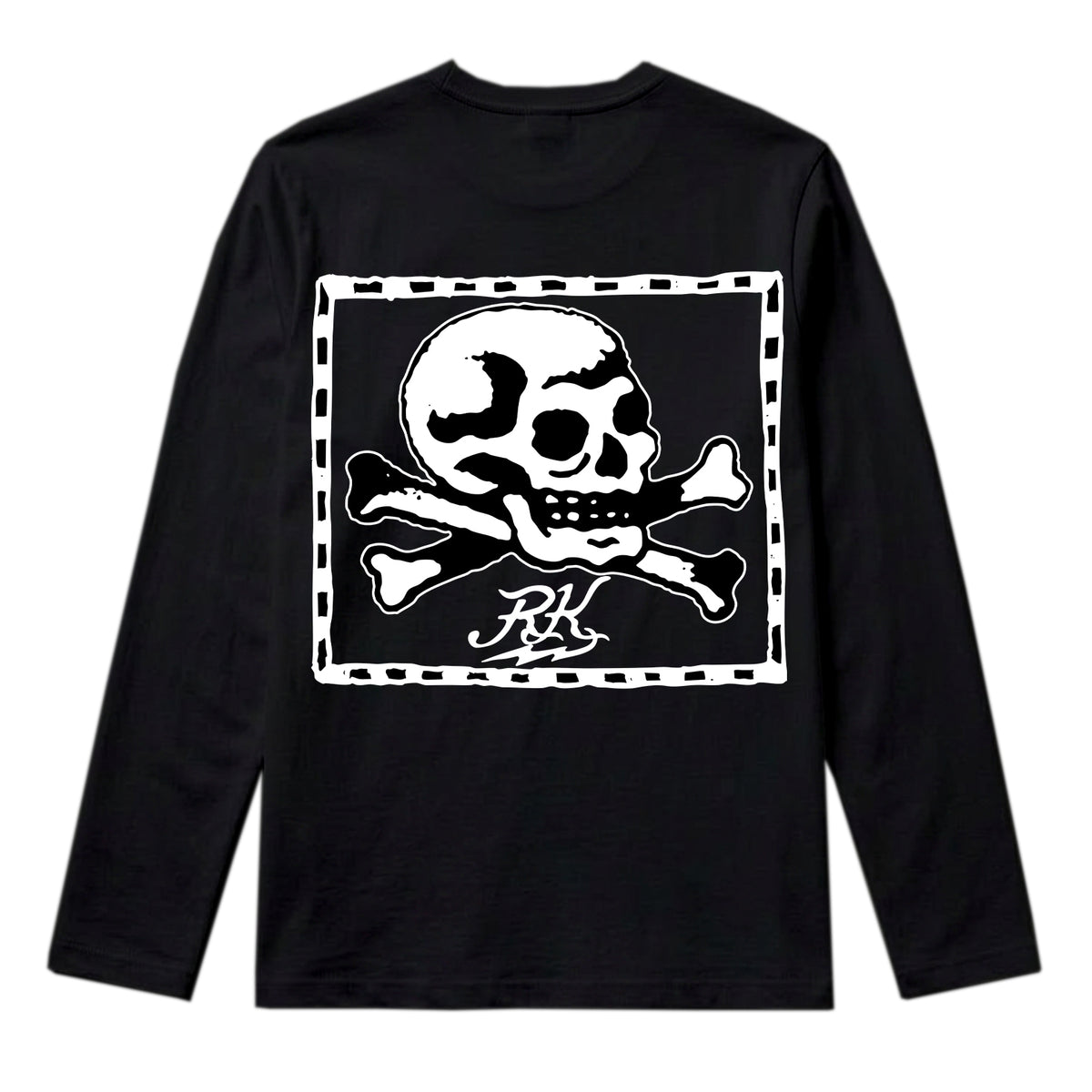 RUM KNUCKLES FLAG Long Sleeve Tee - Black - back