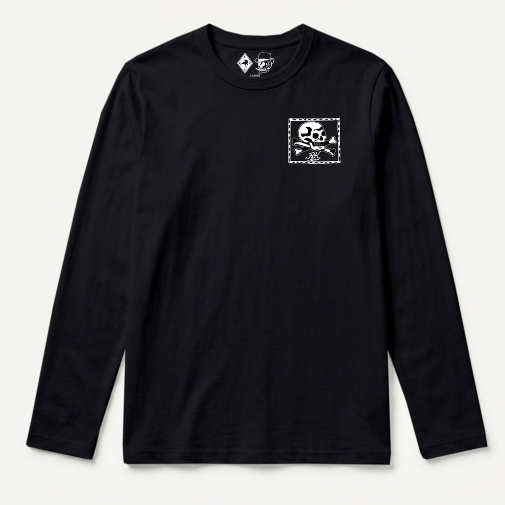 RUM KNUCKLES FLAG Long Sleeve Tee - Black - front