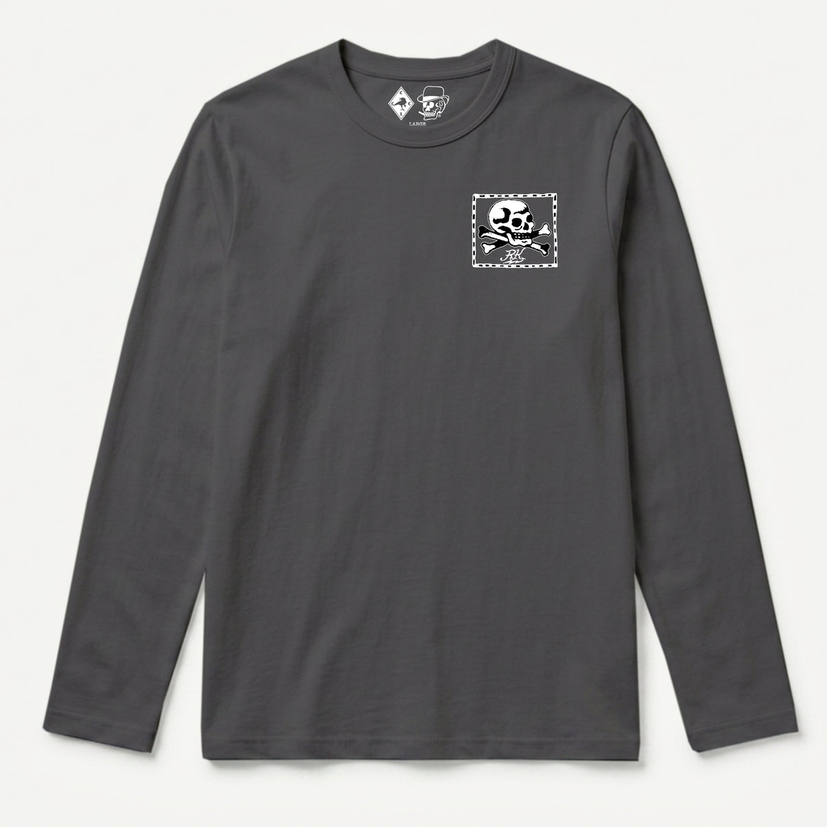 RUM KNUCKLES FLAG Long Sleeve Tee - Charcoal - front