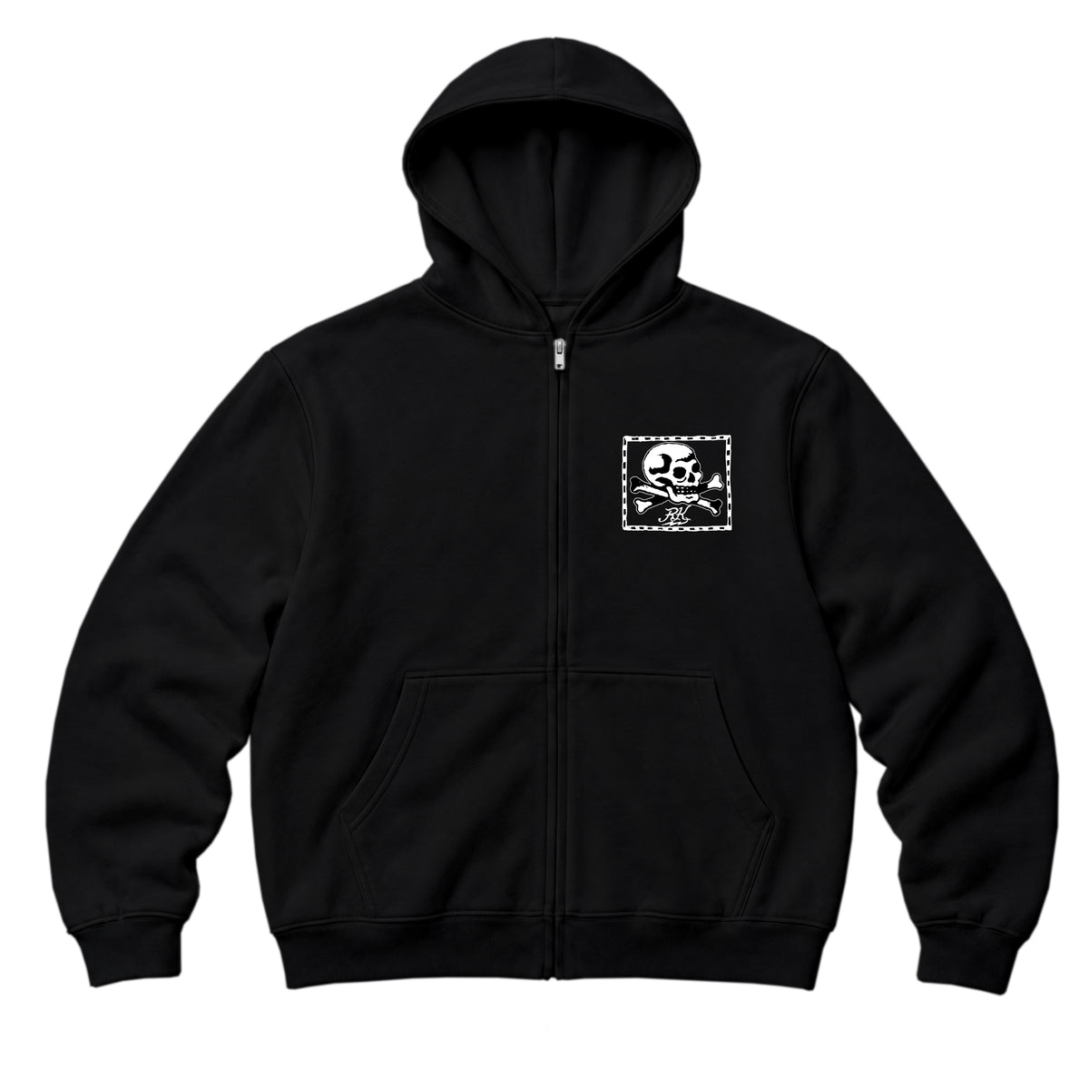RUM KNUCKLES RK FLAG Zip Hoodie - Black - front