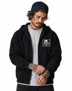 RUM KNUCKLES RK FLAG Zip Hoodie - Black - model front