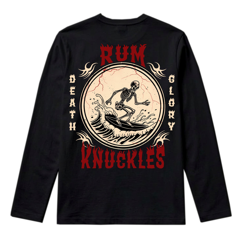 RUM KNUCKLES DEATH RIDER Long Sleeve Tee - Black - back