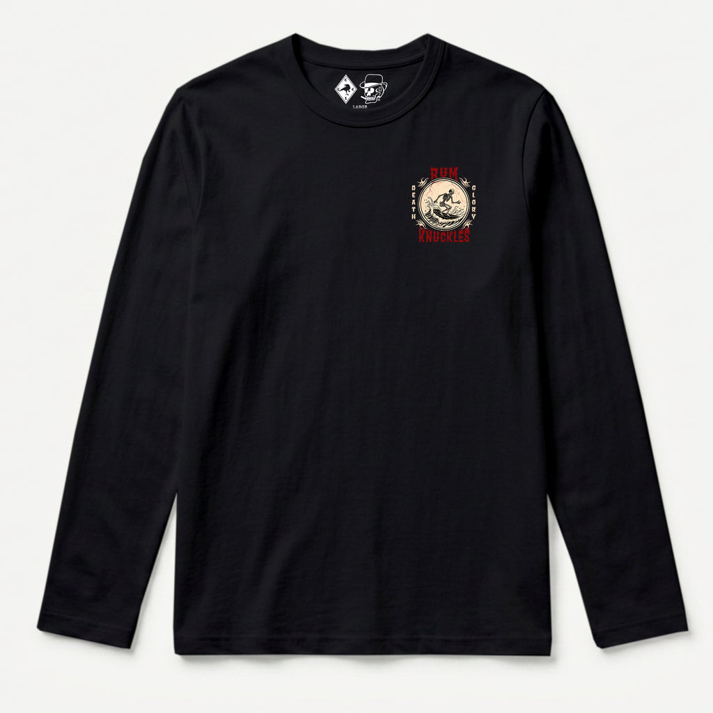 RUM KNUCKLES DEATH RIDER Long Sleeve Tee - Black - front