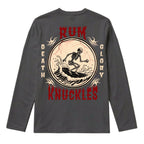 RUM KNUCKLES DEATH RIDER Long Sleeve Tee - Charcoal - back