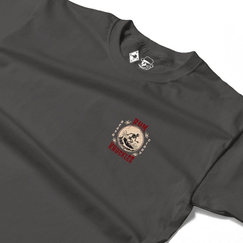 RUM KNUCKLES DEATH RIDER Long Sleeve Tee - Charcoal - detail