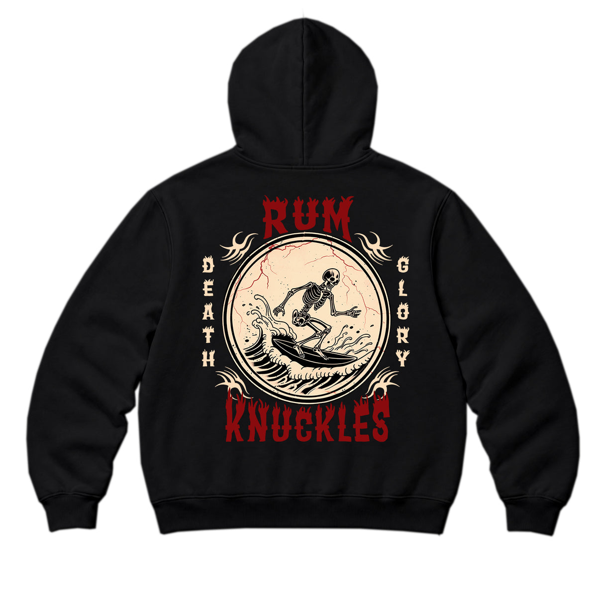 RUM KNUCKLES DEATH RIDER Zip Hoodie - Black - back