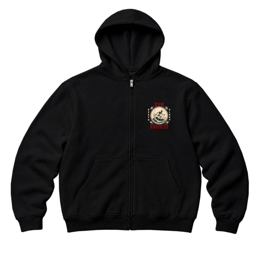 RUM KNUCKLES DEATH RIDER Zip Hoodie - Black - front