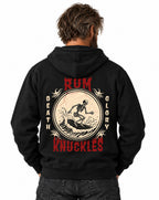 RUM KNUCKLES DEATH RIDER Zip Hoodie - Black - model back
