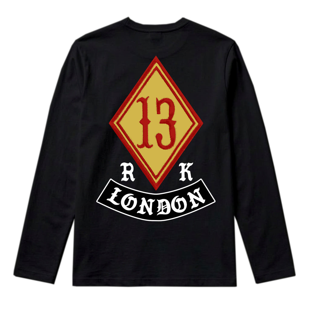 RUM KNUCKLES DIAMOND 13 Long Sleeve Tee - Black - back