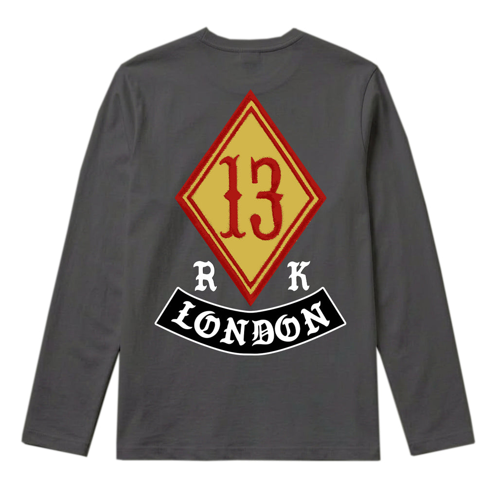 RUM KNUCKLES DIAMOND 13 Long Sleeve Tee - Charcoal - back