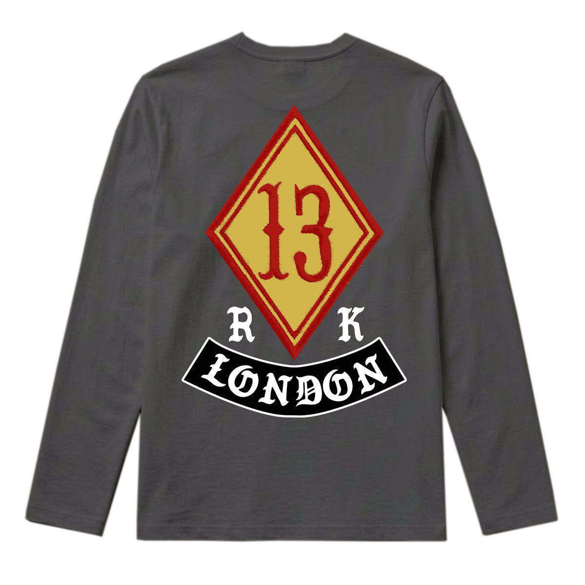 RUM KNUCKLES DIAMOND 13 Long Sleeve Tee - Charcoal - back