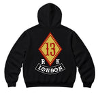 RUM KNUCKLES DIAMOND 13 Zip Hoodie - Black - back