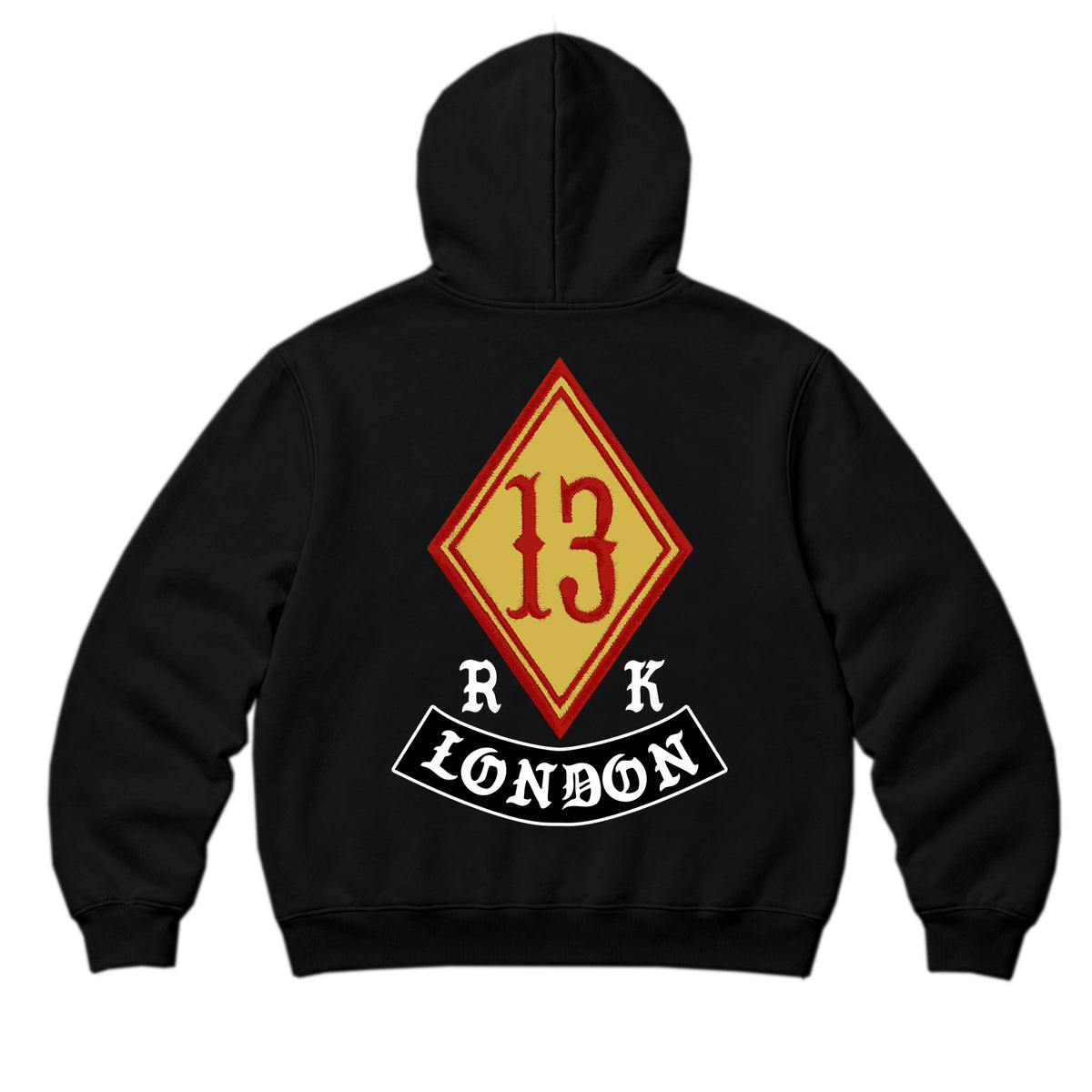 RUM KNUCKLES DIAMOND 13 Zip Hoodie - Black - back