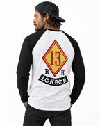 RUM KNUCKLES DIAMOND 13 Baseball Tee - White/Black - model back
